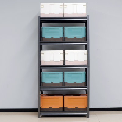 5-tier shelving unit with protective side rails