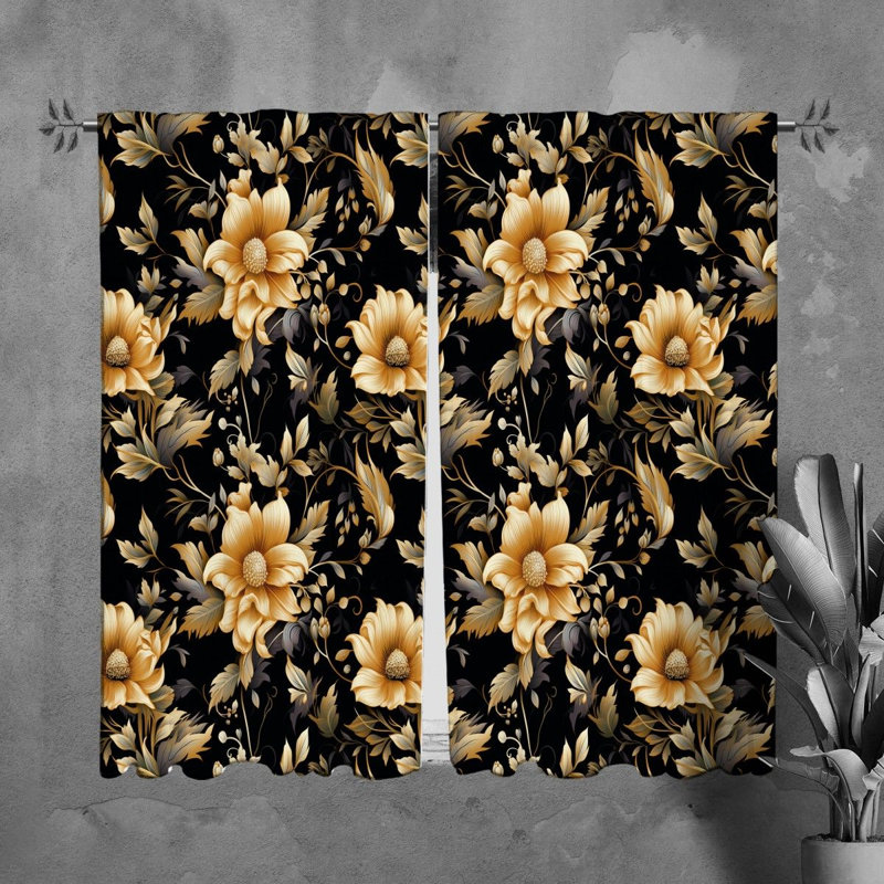 Rideaux à motif floral - 6097, L 40 po x L 82 po