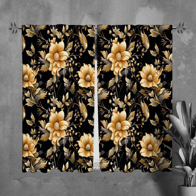 Rideaux à motif floral - 6097, L 40 po x L 61 po