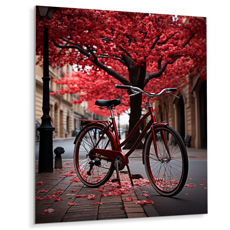 Décoration murale en métal France France, bicyclette rouge II - France, H 20 po x l 12 po x P 1 po