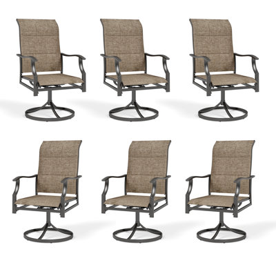 6pcs Swivel Patio Dining Chairs Sling Chairs