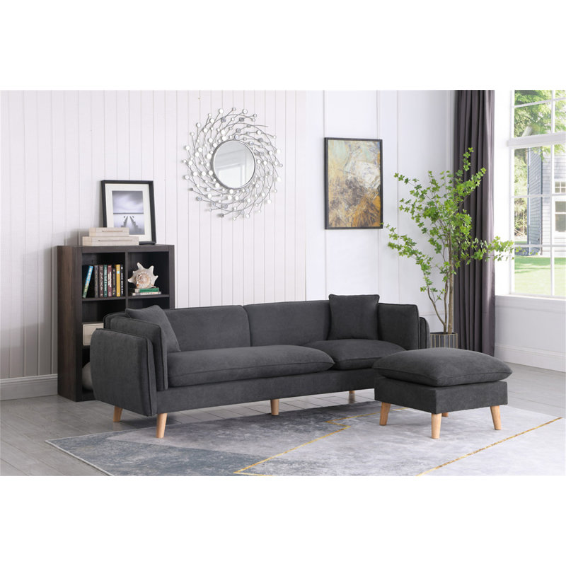 Canapé modulaire en tissu gris foncé Brando