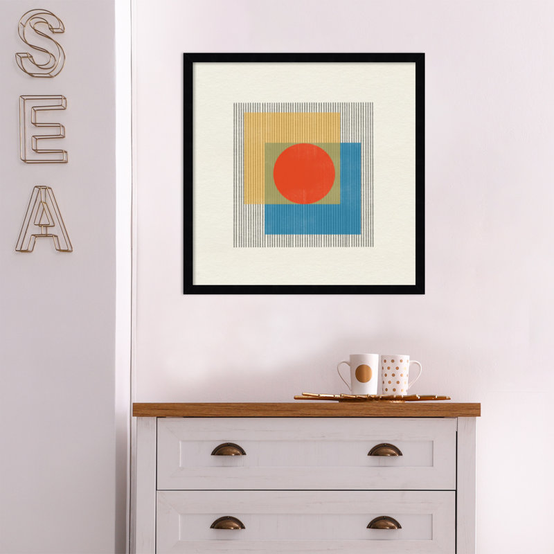 Midcentury Modern Object No 3 by Miuus, White, 21" H x 21" W x 1" D