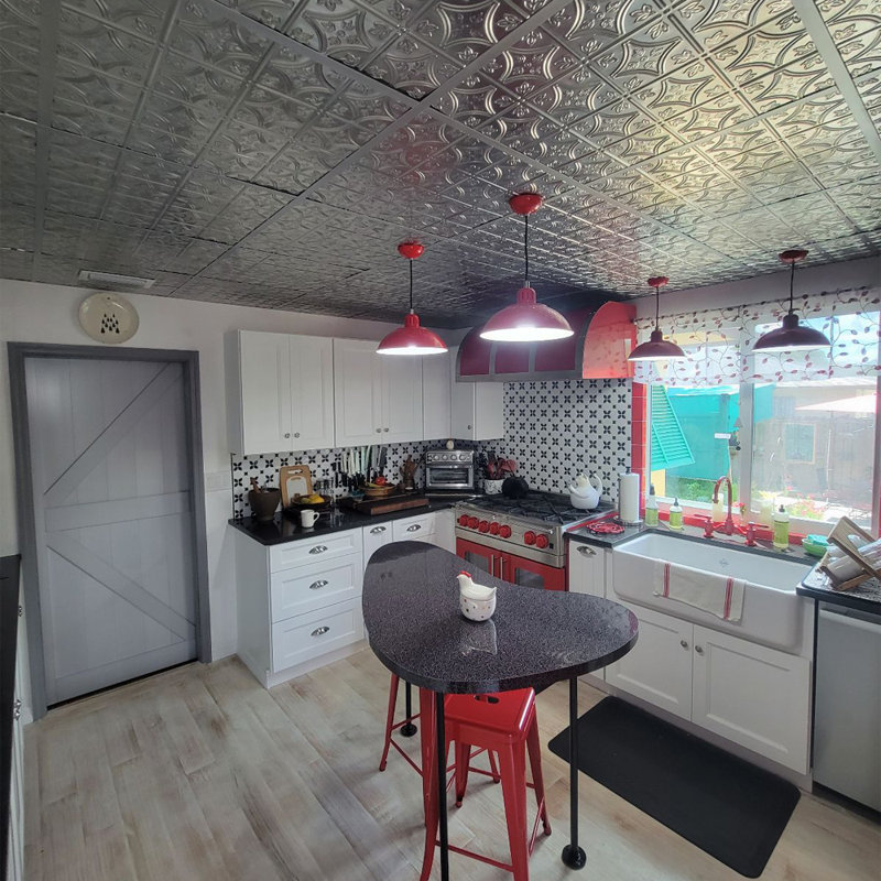 Tuile de plafond en fer-blanc 2 pi x 2 pi Tiny Tiptoe, Acier brut