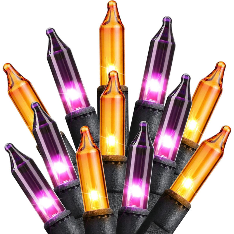 Icicle Lights, 300", Orange/Purple