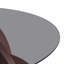 Table basse ronde avec plateau en verre trempé gris et base de rangement en noyer pour les salons