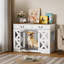 Mobilier de cage pour chien - Chenil pour chien avec tiroirs de rangement et verrous