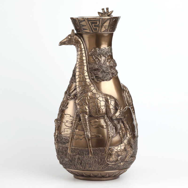 16.93 Vase Bronze Poly Resin