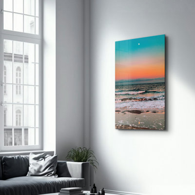 Élégante peinture murale en verre trempé de 13,8 po x 21,7 po | 100% verre trempé, épaisseur: 0,16 pouce | Imprimé UV pour des couleurs éclatantes | Parfait pour la décoration intérieure, le salon et les espaces de bureau