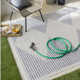 Calliah Striped Polypropylene Area Rug in Blue/Cream