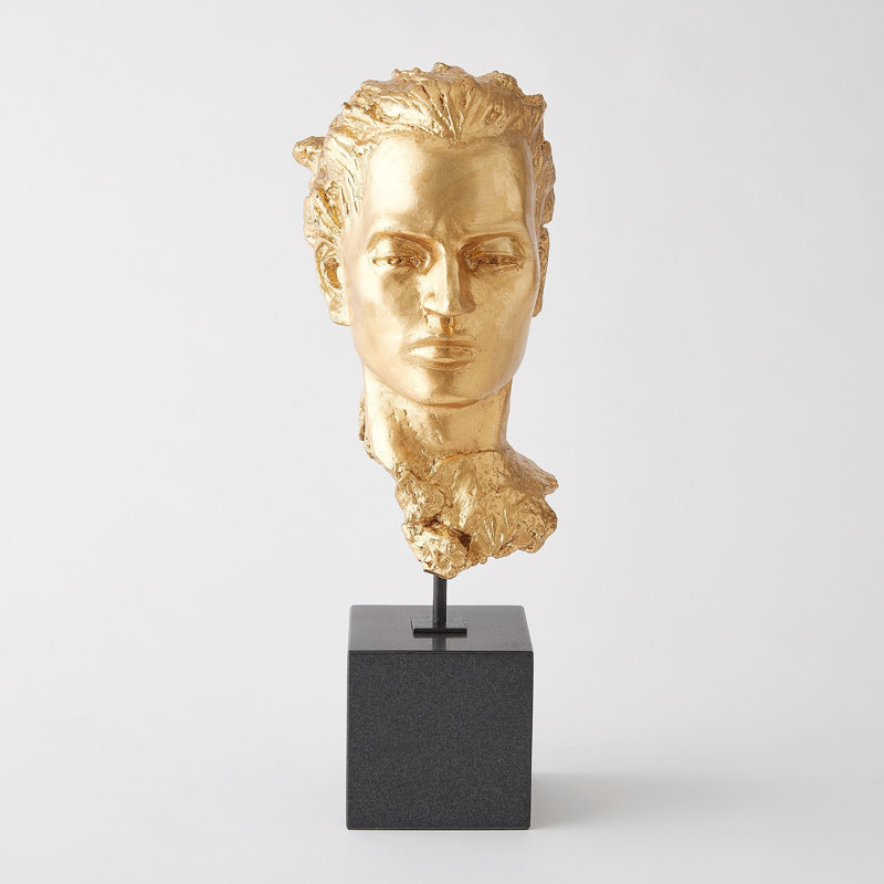 Sculpture portrait doré - feuille d'or