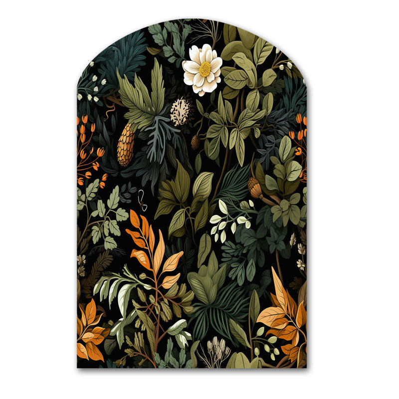 Helzer - Décoration murale asymétrique en métal à motif floral, sculpture murale en arche, H 43 po x l 33 po