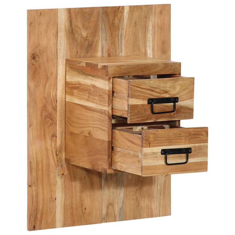 60cm W Solid Wood Bedside Table, Brown