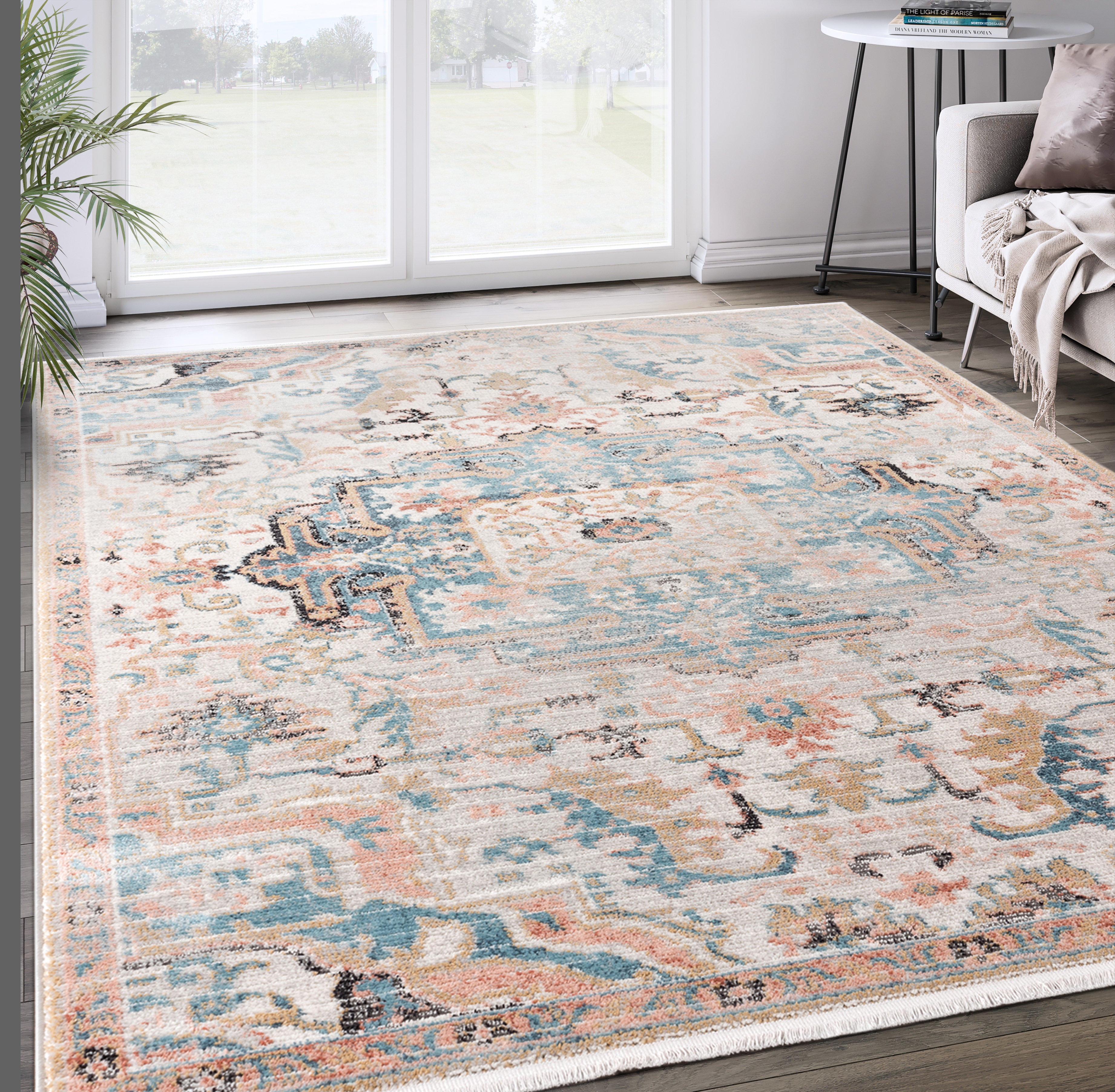 Bungalow Rose Etto Power Loom Beige Rug & Reviews | Wayfair