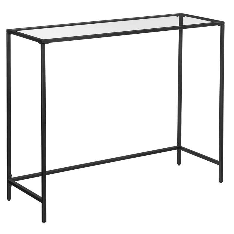 Sydney 100cm Glass Top Console Table, Black