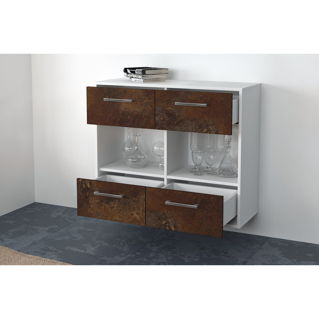 Sideboard Aleya, Fliegend/Metallgriffe, Größe: 92x79x35 cm