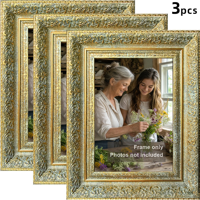 Cadre photo mural 11 pièces x 11 po 11 pièces x 11 po, Or antique, 3, L 11 po x H 14 po