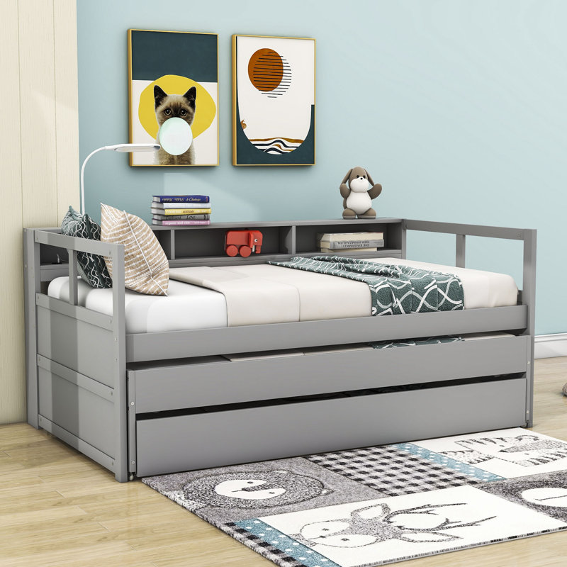 Chinasa Twin XL Daybed with Trundle, Gray