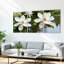Magnolia fleur nature scène toile tendue sur toile, ensemble de 3 reproductions de peinture à l'huile pour salon chambre à coucher-1338848193
