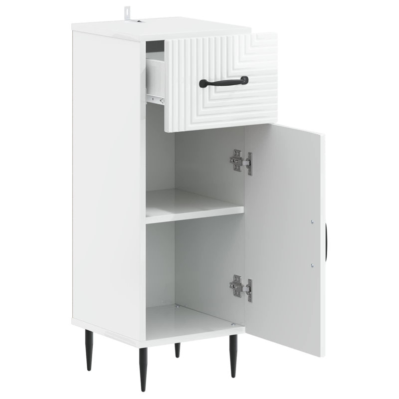 Bathroom Cabinet, High Gloss White