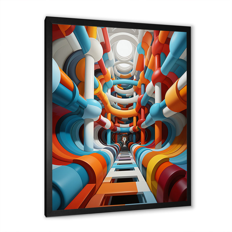 Illusion optique III sur toile, art, Cadre photo noir, H 20 po x l 12 po x P 1 po