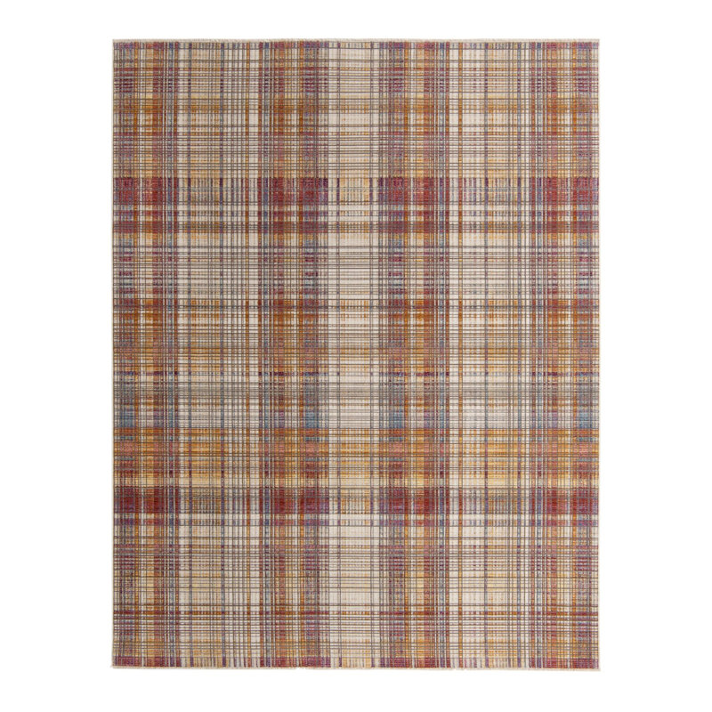 Sease Plaid Indoor Rug, Rectangle 5'3" x 7'9"