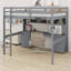 Lit mezzanine avec bureau, armoires, tiroirs et plateau de chevet, station de charge-922475534
