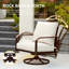 Ensemble de conversation moderne 3 pièces avec chaises berçantes pivotantes et table basse, avec coussins de 6 po d'épaisseur-953801825-942018249