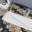 Ensemble de housse de couette Golden Golden Beige and Black Flowers Elegance-1689583479