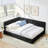 Reversible L-Shape Upholstered Platform Bed With Velvet Fabric Design-1286242305
