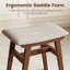 Tabouret de coiffeuse en bois massif Aevah avec coussin de selle, siège éponge à rebond élevé, fauteuil de maquillage facile à assembler-2071100445-2061793535