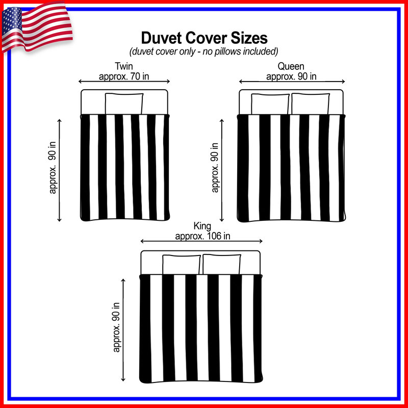 Black White Stripes Duvet Covers, Twin