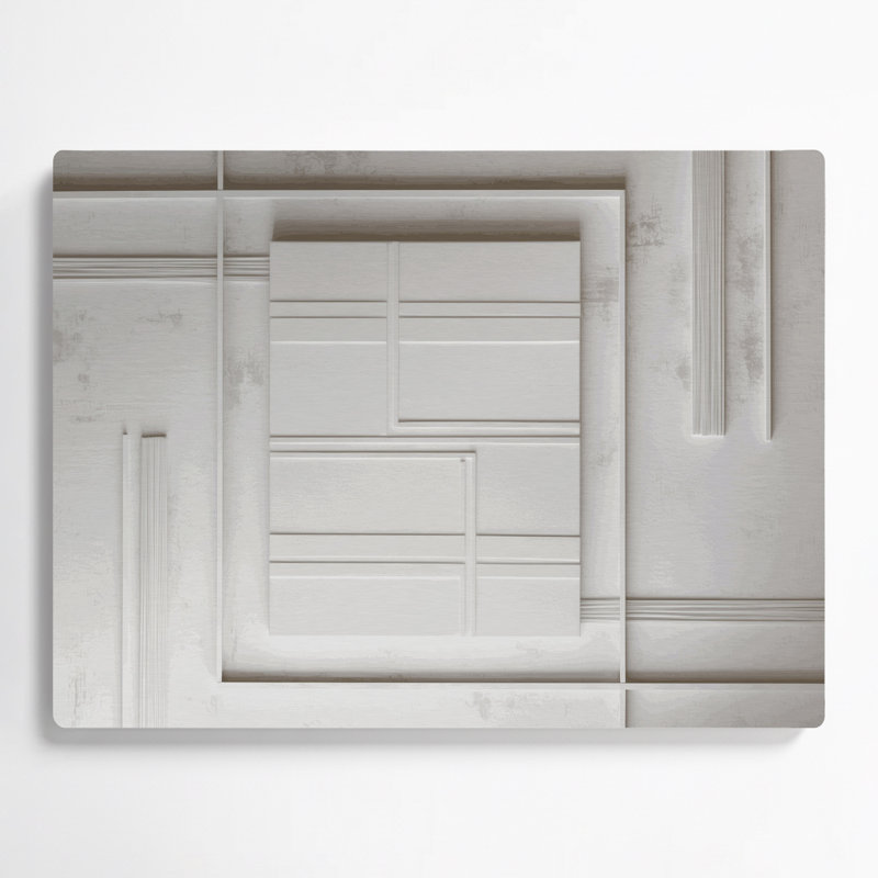 Minimalisme 13, art mural en métal beige, H 11 po x l 14 po