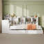 Daybed With Desk, Charging Station, Storage Drawers & Bookcase Headboard