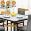 Ensemble de table de salle à manger 5 pièces en faux marbre avec 4 chaises-503717837-525812207