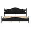 Structure de très grand lit avec tête de lit, lit plateforme en bois de style rétro avec support à lattes de bois, structure de lit très grand sans sommier, assemblage facile