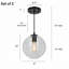 Luminaire suspendu 1 lumière à intensité variable avec globe en verre nervuré pour salle à manger (ensemble de 2)