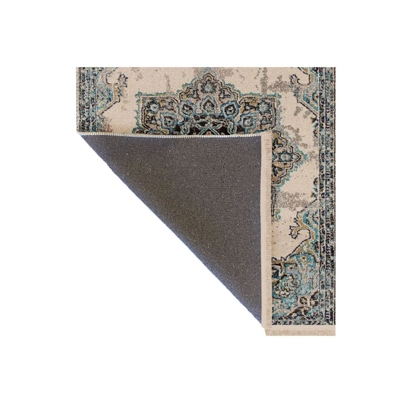 Tapis décoratif beige tissé à la machine beige, Sous-tapis rectangulaire 2 pi 6 po x 4 pi 11 po