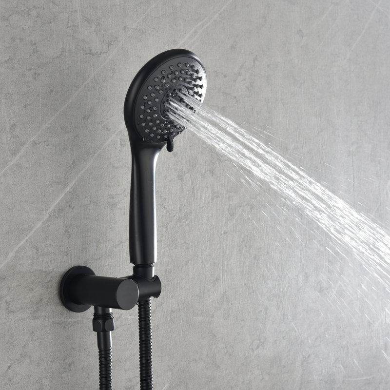 Pressure-Balanced Complete Shower Faucet with Rough-in Valve, Matte Black