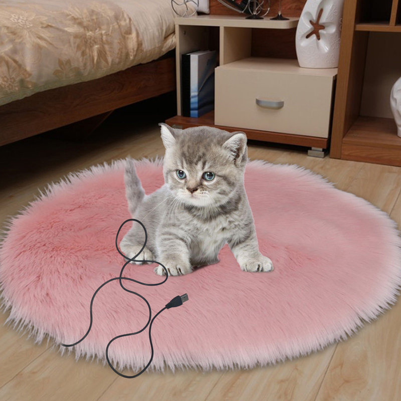 Coussin chauffant USB pour animaux à température constante, 15,7 pouces, rose, Rose