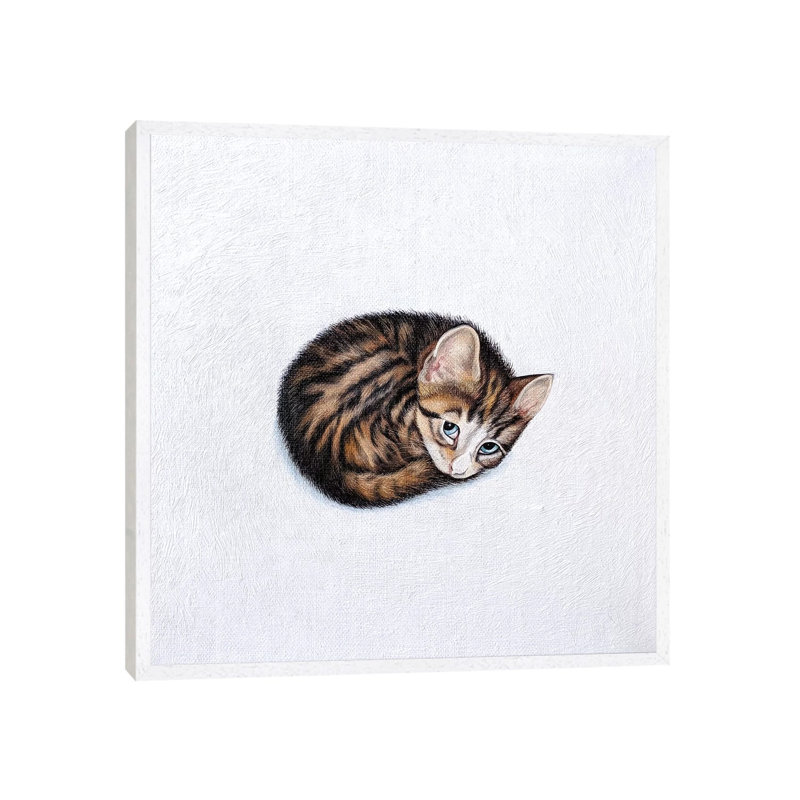 Kitkat by Vicky Mount - Painting on Canvas, White Framed, 93.98 cm H x 93.98 cm W