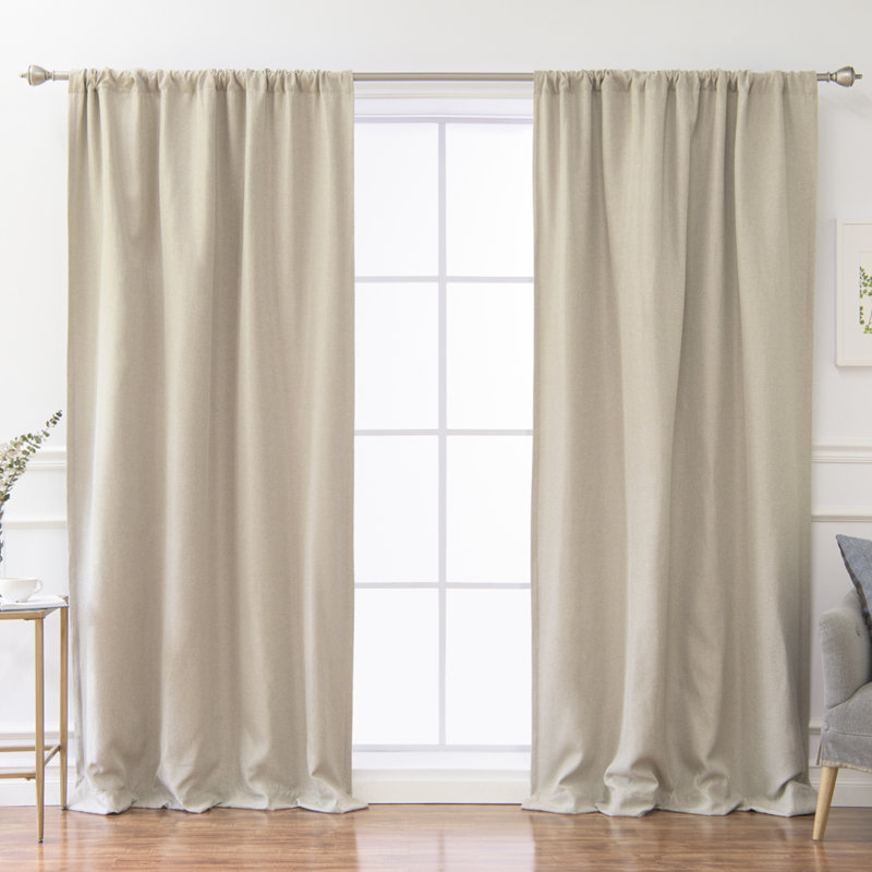 Reyna Room Darkening Curtain Single Panel, Beige, 52" W x 84" L