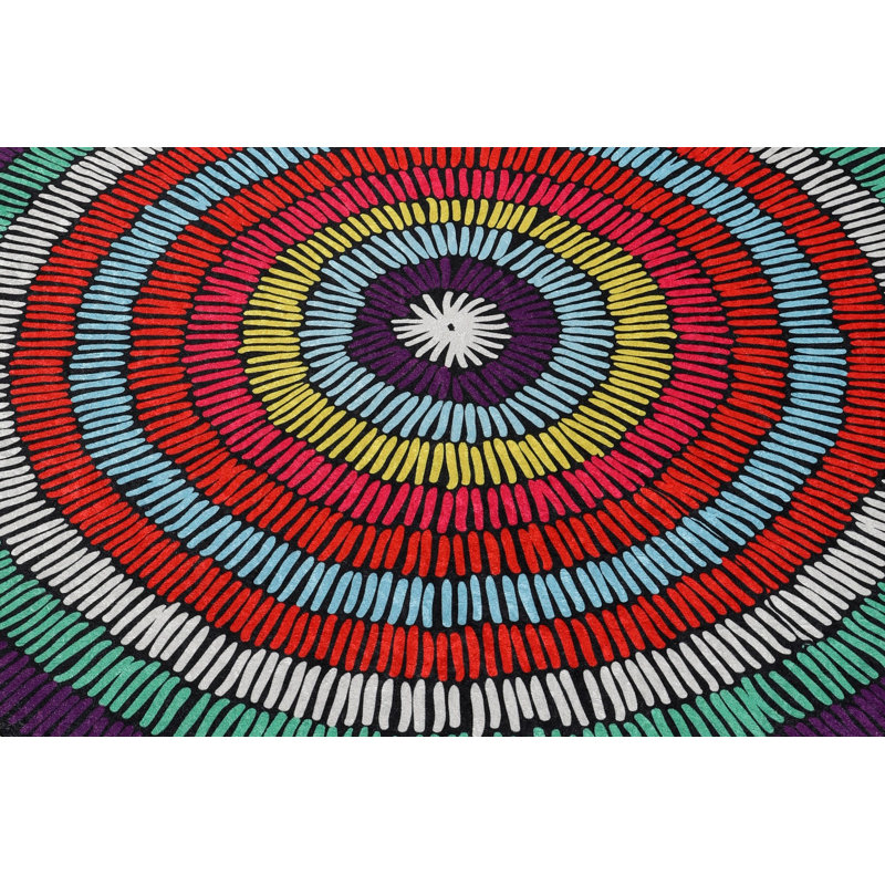Stylish Round Carpet, 55.1 in Diameter, Soft 100% Polyester, 0.4 in Pile Height | Antibacterial, Non-Slip Underside, Machine Washable at 86°F | Ideal for Living Room, Bedroom, & Play Areas, Durable & Easy to Maintain