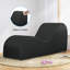 Chaise longue de 64 po en similicuir avec coussins en forme de S et coussins-880459836