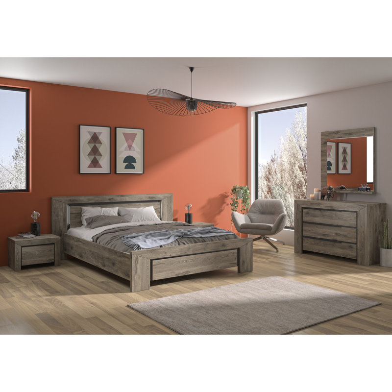 Rosenkranz Bed Frame, Double (140 x 190 cm), Brown