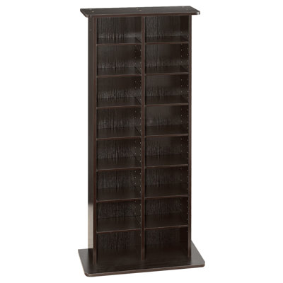 Media Storage Cabinet, 8-Tier DVD Shelf Organizer, 22.01 x 8.74 x 50.98 in Multimedia Storage Organizer for CDs, DVDs, Books and Games, CD Shelf for Living Room, Home Office, Recording Room