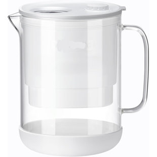 Glass Water Filter Jug 1.5L Water Filter Jug with 2 Months Filter Reduces PFOA/PFOS, Chlorine, Cadmium, Copper, Mercury