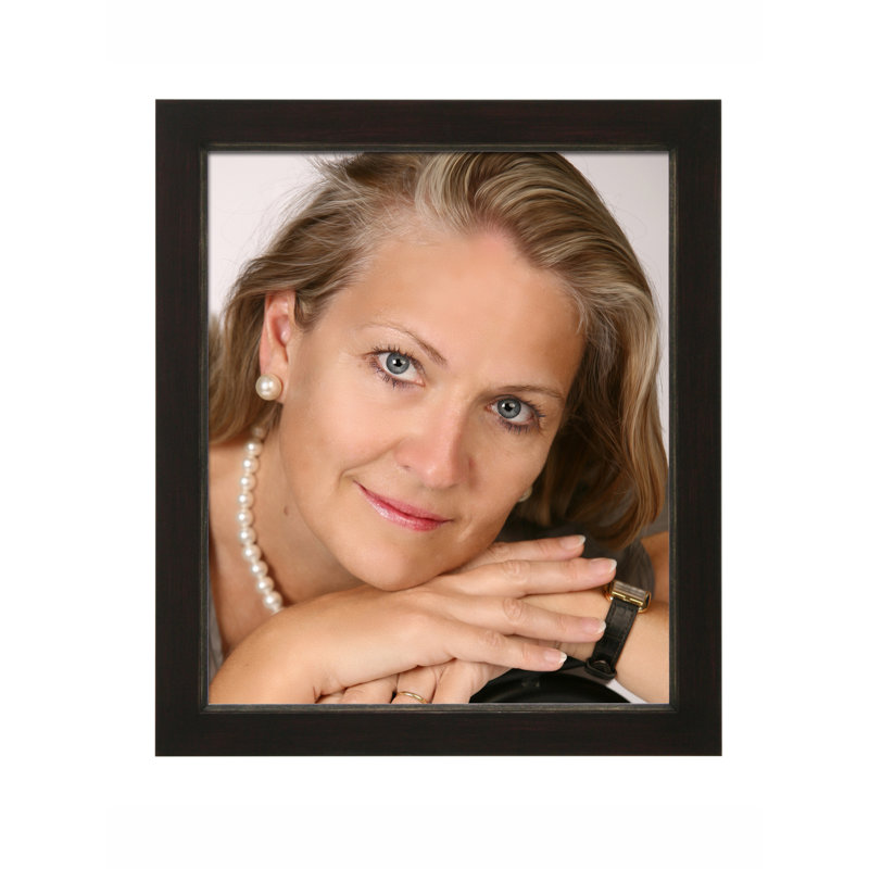 Encinal Black Wood Bevelled Picture Frame, 70cm H x 50cm W x 1.5cm D