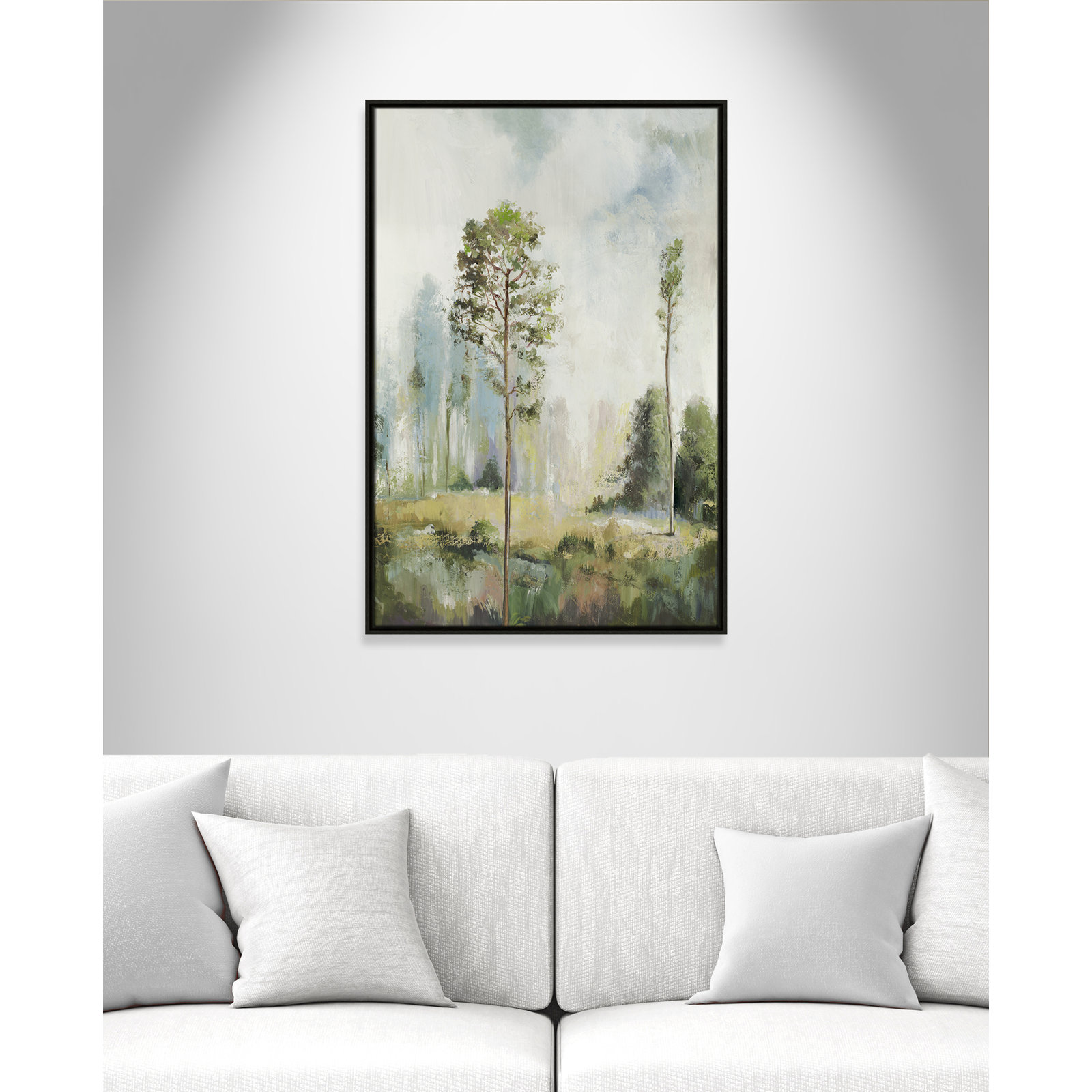 Teton "Tall Green Trees I" Print by Allison Pearce, 37.5" H x 25.5" W, Espresso