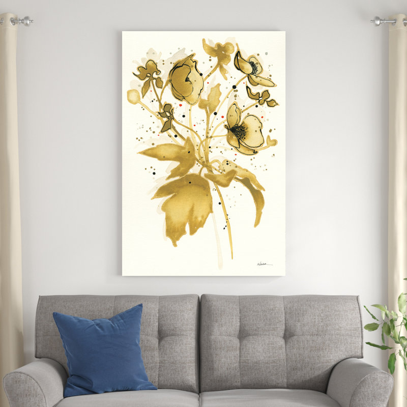 «Celebration D Or II» par Shirley Novak - peinture sur toile tendue, H 48 po x l 32 po